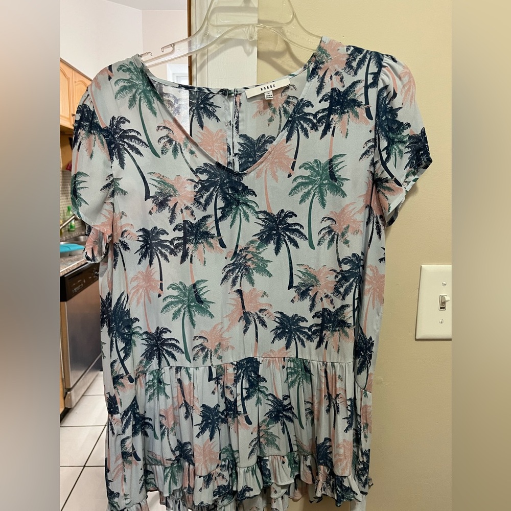 Sheer palm tree flowy top